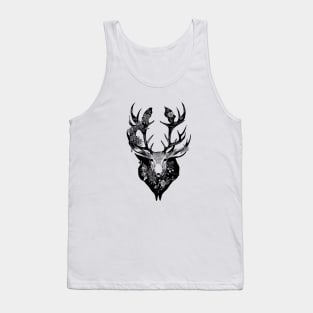 Stag Deer Wild Animal Nature Illustration Art Tattoo Tank Top